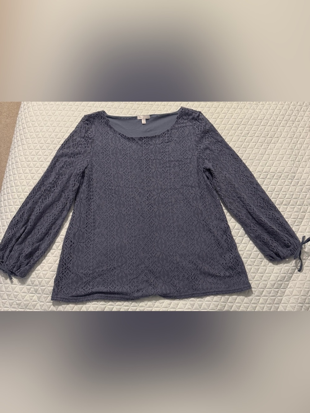LC Lauren Conrad Lace Overlay Blouse - Navy/purple